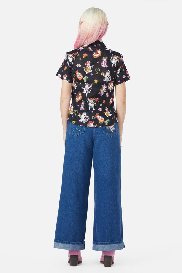 Dangerfield - Meowdy Blouse - black