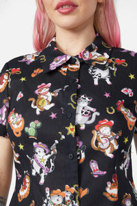 Dangerfield - Meowdy Blouse - black