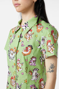 Dangerfield - Meowdy Blouse - green