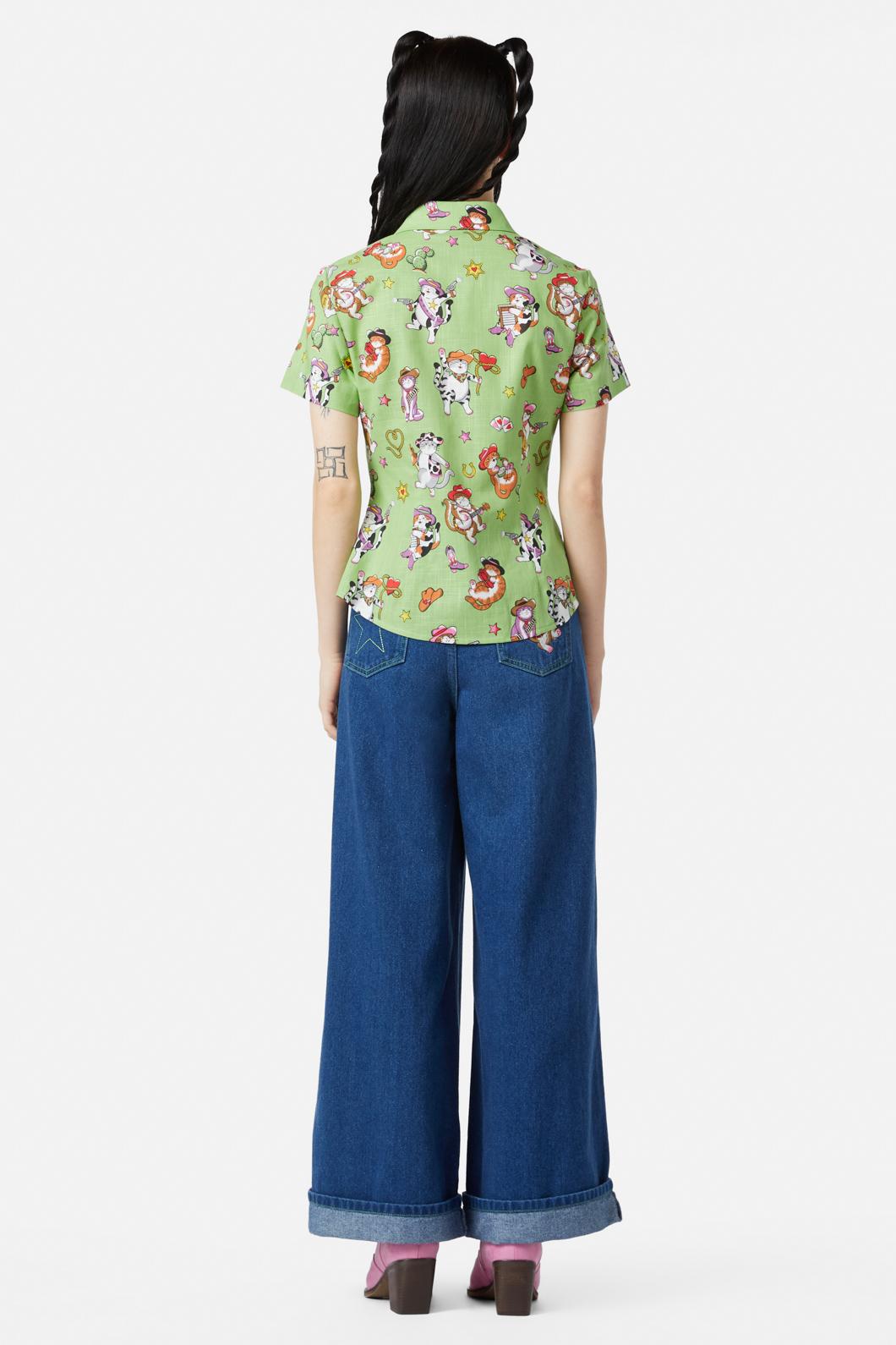 Dangerfield - Meowdy Blouse - green