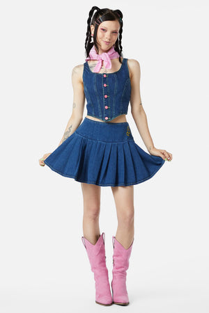 Dangerfield - Bandit Denim Skort - blue