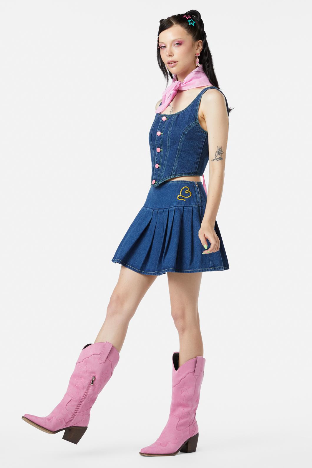 Dangerfield - Bandit Denim Skort - blue