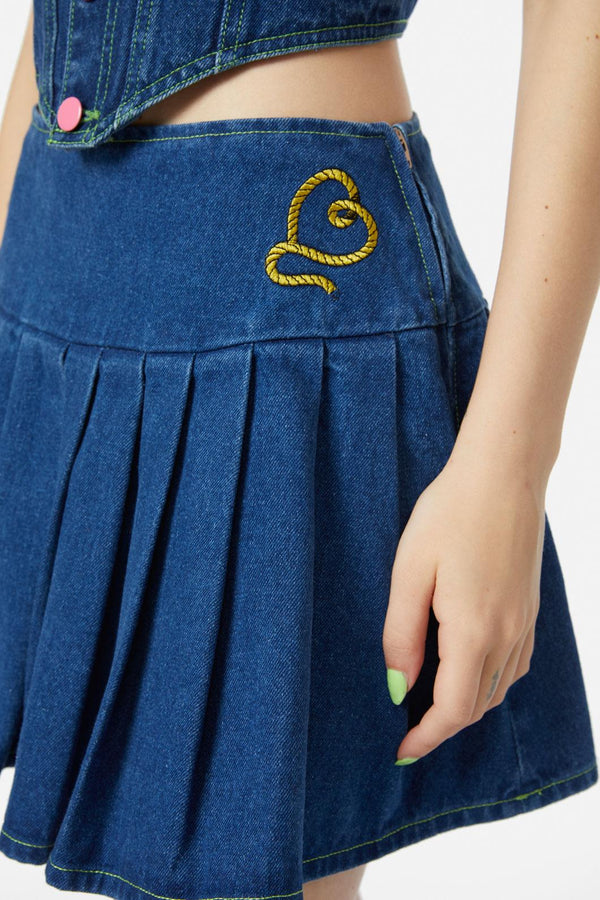 Dangerfield - Bandit Denim Skort - blue