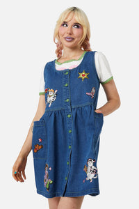 Dangerfield - Bandit Denim Pinafore - blue