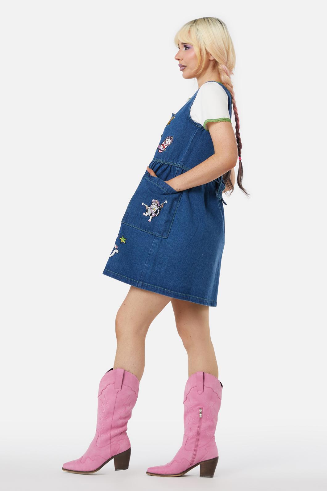 Dangerfield - Bandit Denim Pinafore - blue