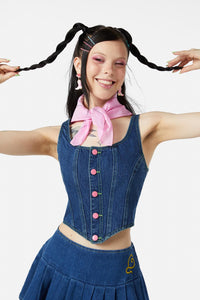 Dangerfield - Bandit Denim Corset - blue