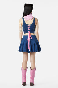 Dangerfield - Bandit Denim Corset - blue