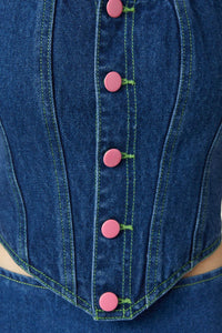 Dangerfield - Bandit Denim Corset - blue