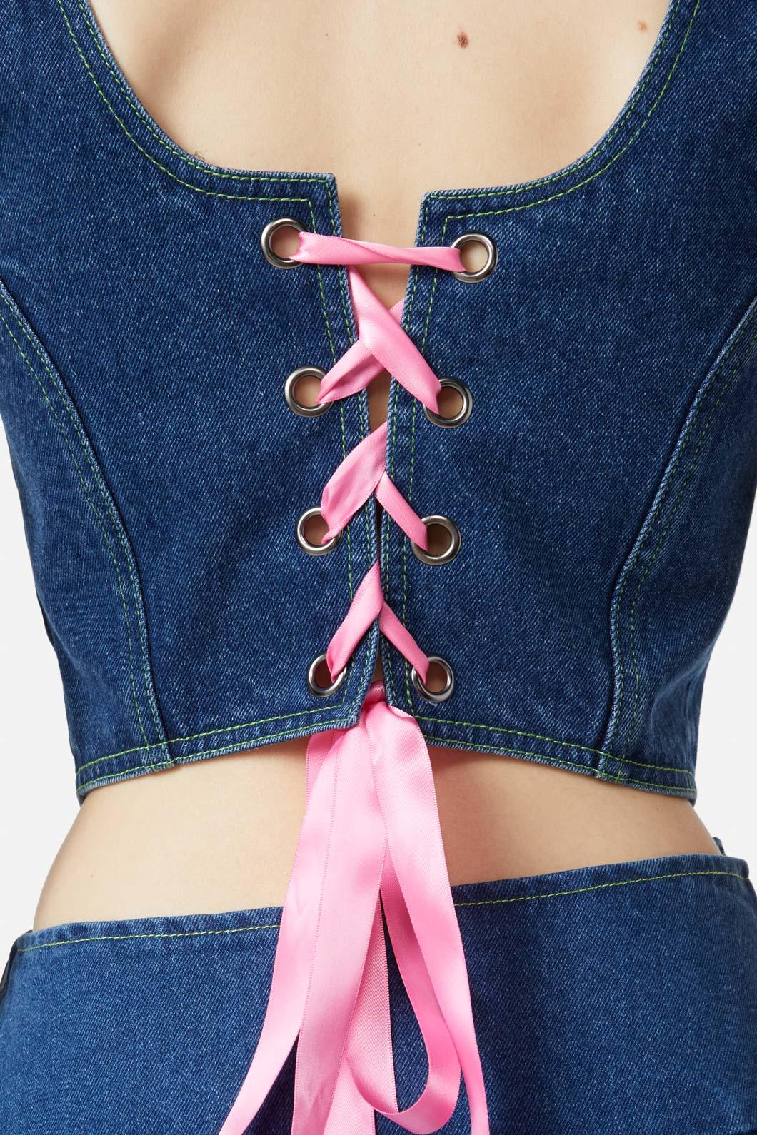 Dangerfield - Bandit Denim Corset - blue