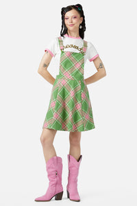 Dangerfield - Ranch Tartan Pinny - green-pink