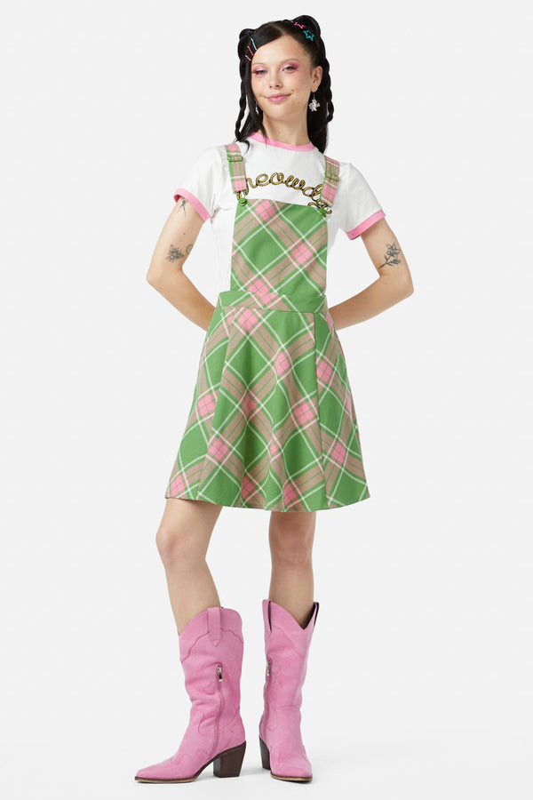 Dangerfield - Ranch Tartan Pinny - green-pink