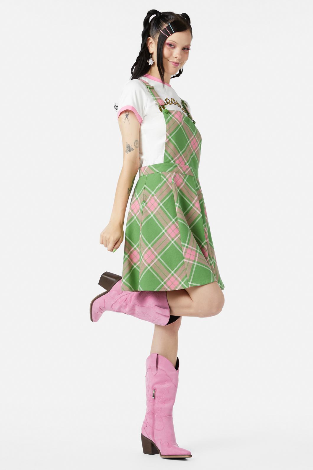 Dangerfield - Ranch Tartan Pinny - green-pink