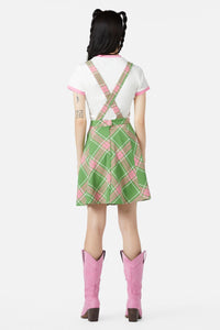 Dangerfield - Ranch Tartan Pinny - green-pink