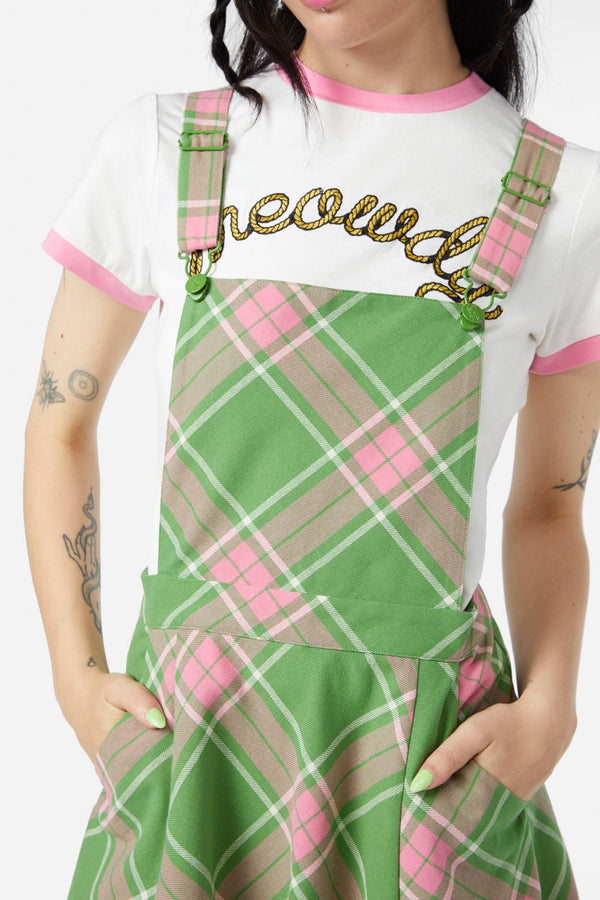 Dangerfield - Ranch Tartan Pinny - green-pink