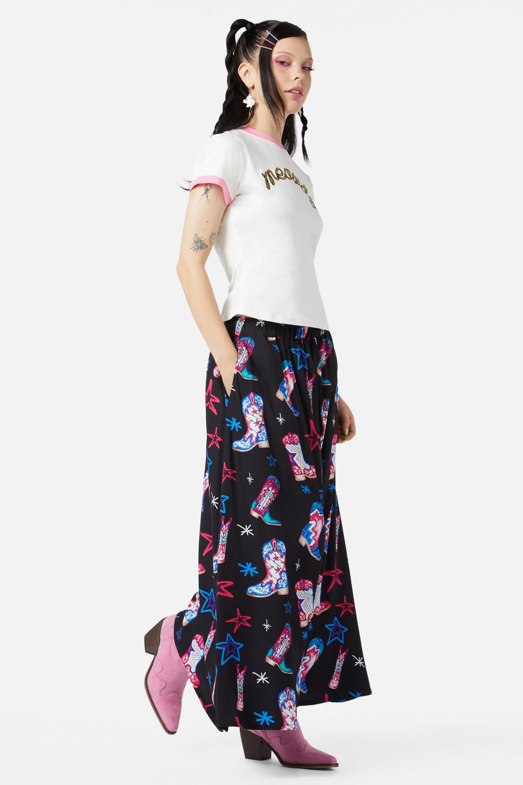 Dangerfield - Meowdy Embroidered Tee - cream