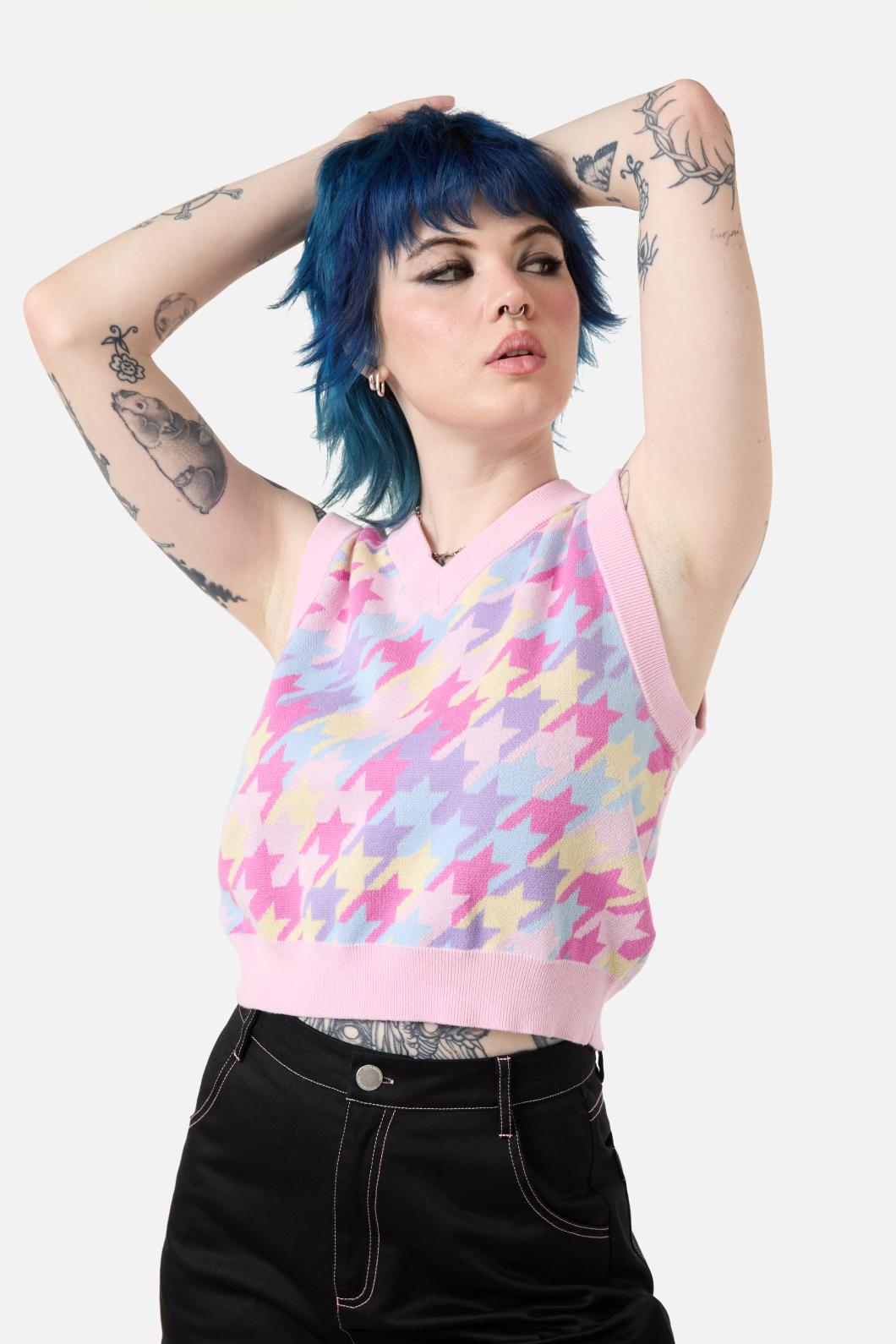 Dangerfield - NeverMindRainbowHoundstoothVes - multi