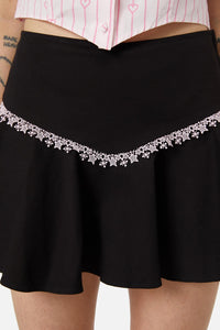 Dangerfield - Spaghettea Lace Skort - black-pink