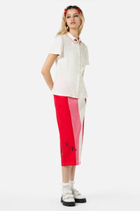 Dangerfield - Collar Embroidery Blouse - cream