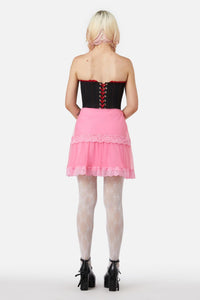 Dangerfield - Love Letter Lace Skirt - pink