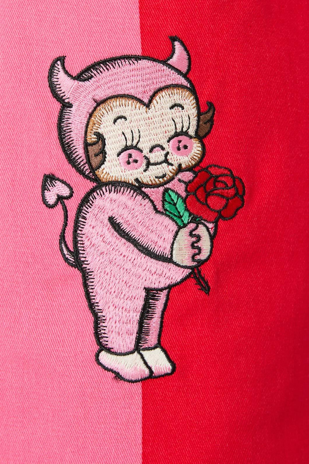 Dangerfield - Love Letter Wide Leg Pants - pink-red