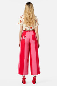 Dangerfield - Love Letter Wide Leg Pants - pink-red
