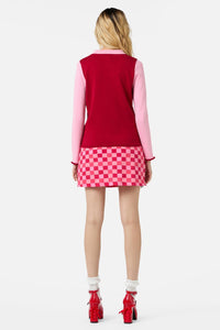Dangerfield - Love Found Contrast Cardi - pink-red