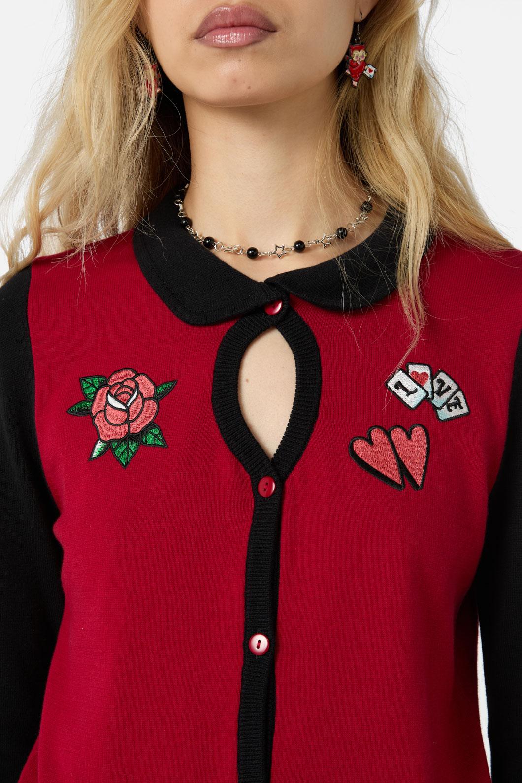 Dangerfield - Eros Contrast Cardi - red-black