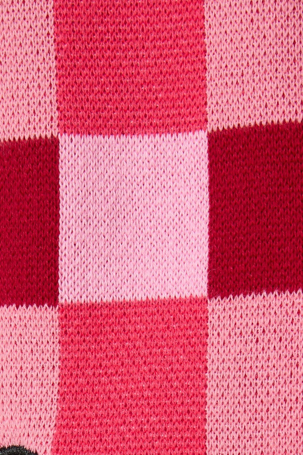 Dangerfield - Valentynes Check Cardi - pink-red