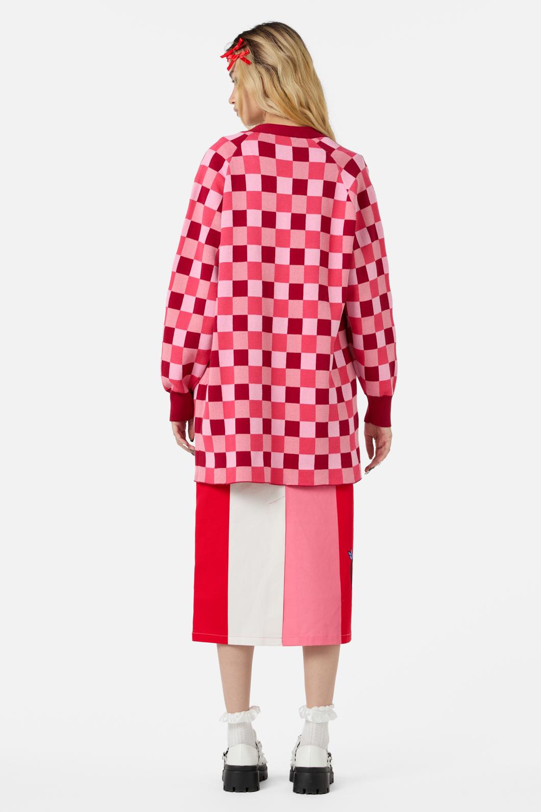 Dangerfield - Valentynes Check Cardi - pink-red