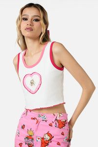Dangerfield - Cupido Frill Heart Tank - white