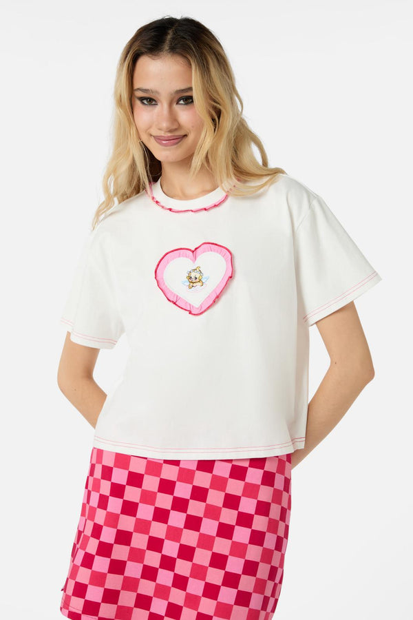 Dangerfield - Cupid Crop OS Tee - white