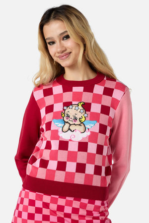 Dangerfield - Valentynes Contrast Knit - pink-red