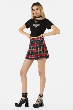Dangerfield - Boundless Tartan Skort - red