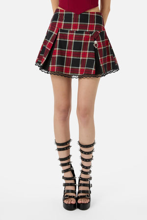 Dangerfield - Boundless Tartan Skirt - red