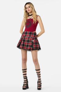 Dangerfield - Boundless Tartan Skirt - red