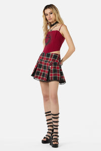 Dangerfield - Boundless Tartan Skirt - red