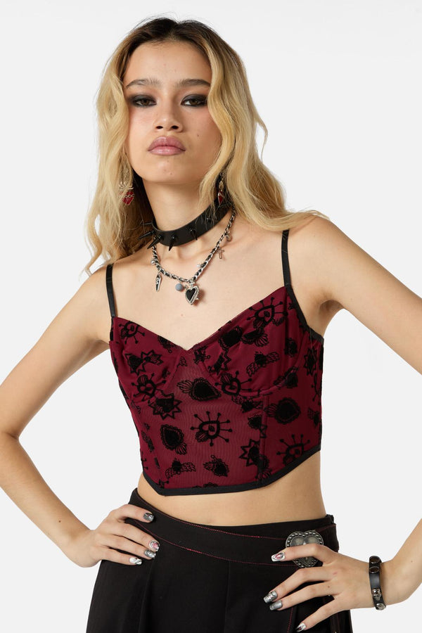 Dangerfield - Mercy Mesh Corset - raspberry