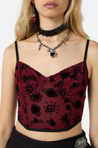 Dangerfield - Mercy Mesh Corset - raspberry