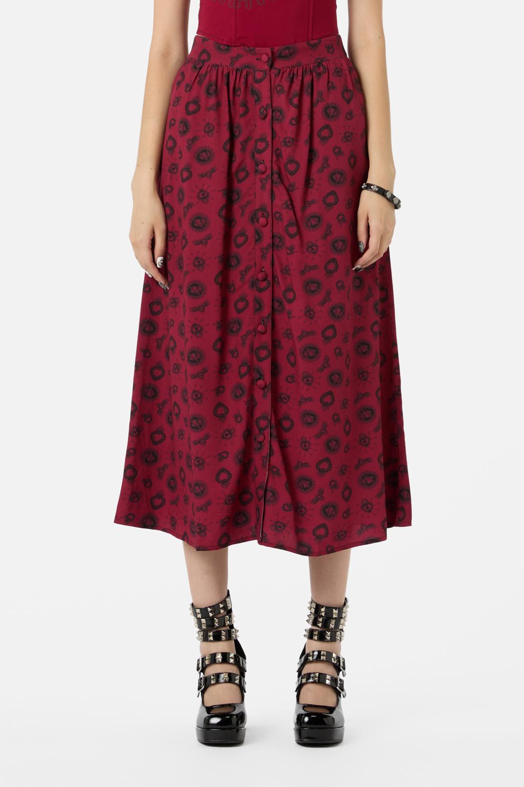 Dangerfield - Mercy Midi Skirt - raspberry