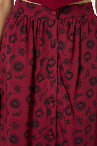 Dangerfield - Mercy Midi Skirt - raspberry