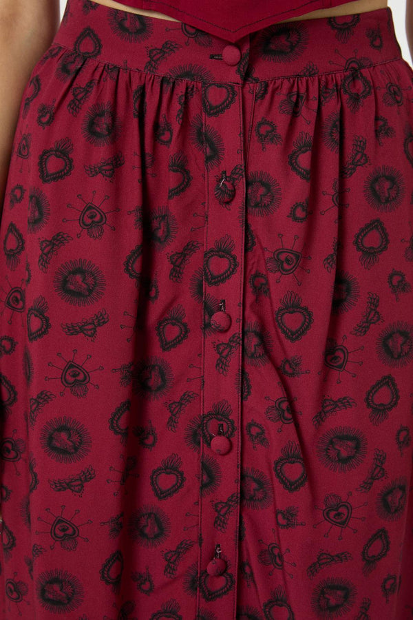 Dangerfield - Mercy Midi Skirt - raspberry