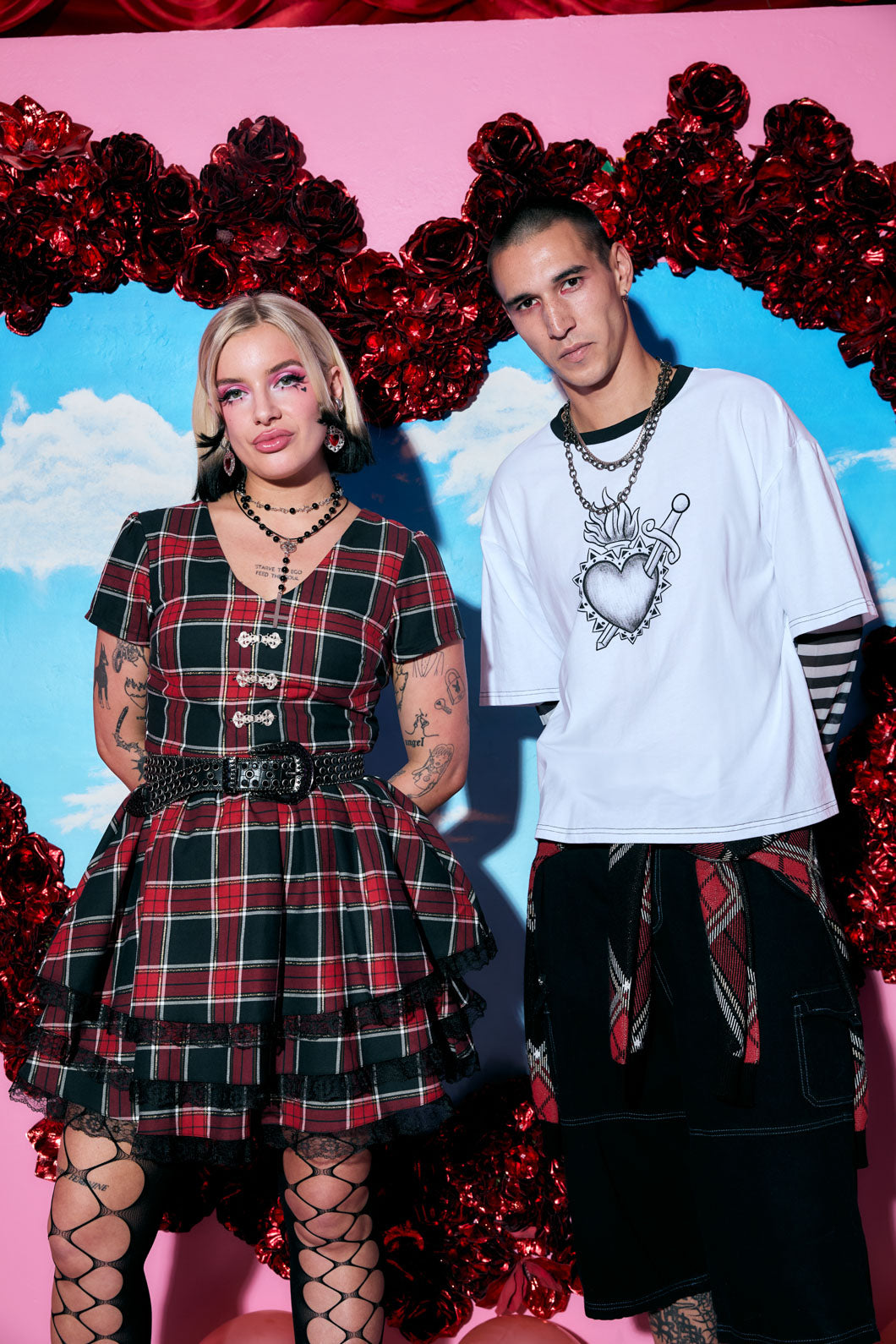 Dangerfield - Boundless Tartan Dress - red