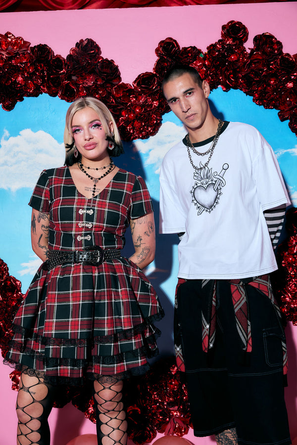 Dangerfield - Boundless Tartan Dress - red