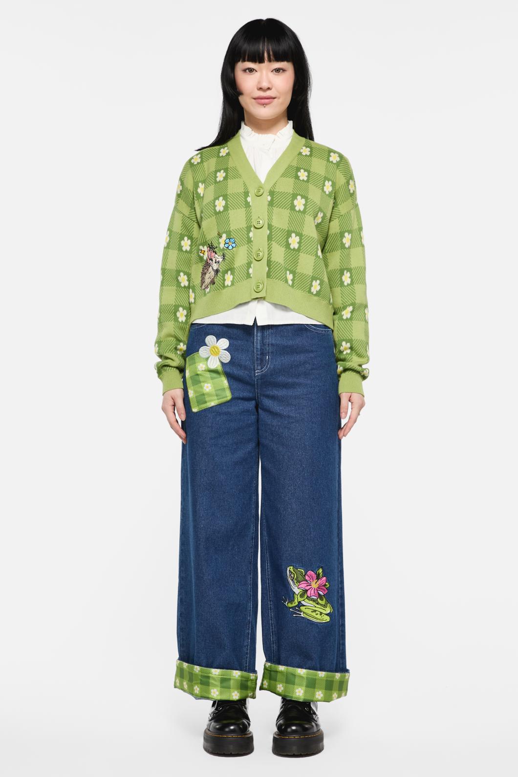 Dangerfield - Garden Hedge Check Cardigan - green