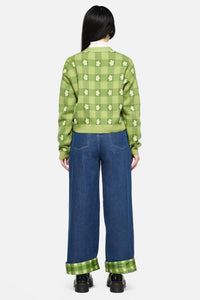 Dangerfield - Garden Hedge Check Cardigan - green