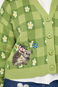 Dangerfield - Garden Hedge Check Cardigan - green