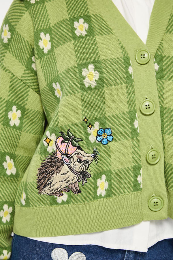 Dangerfield - Garden Hedge Check Cardigan - green