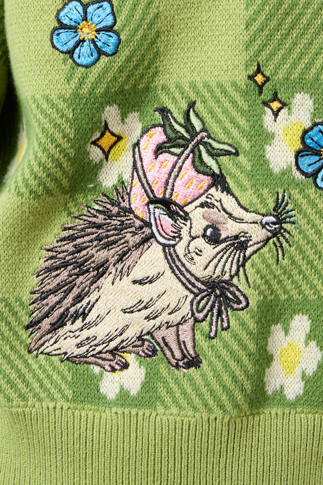 Dangerfield - Garden Hedge Check Cardigan - green