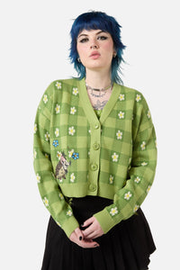 Dangerfield - Garden Hedge Check Cardigan - green