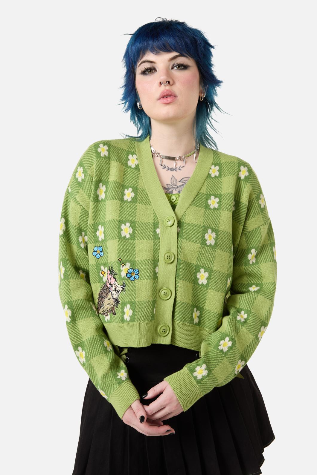 Dangerfield - Garden Hedge Check Cardigan - green
